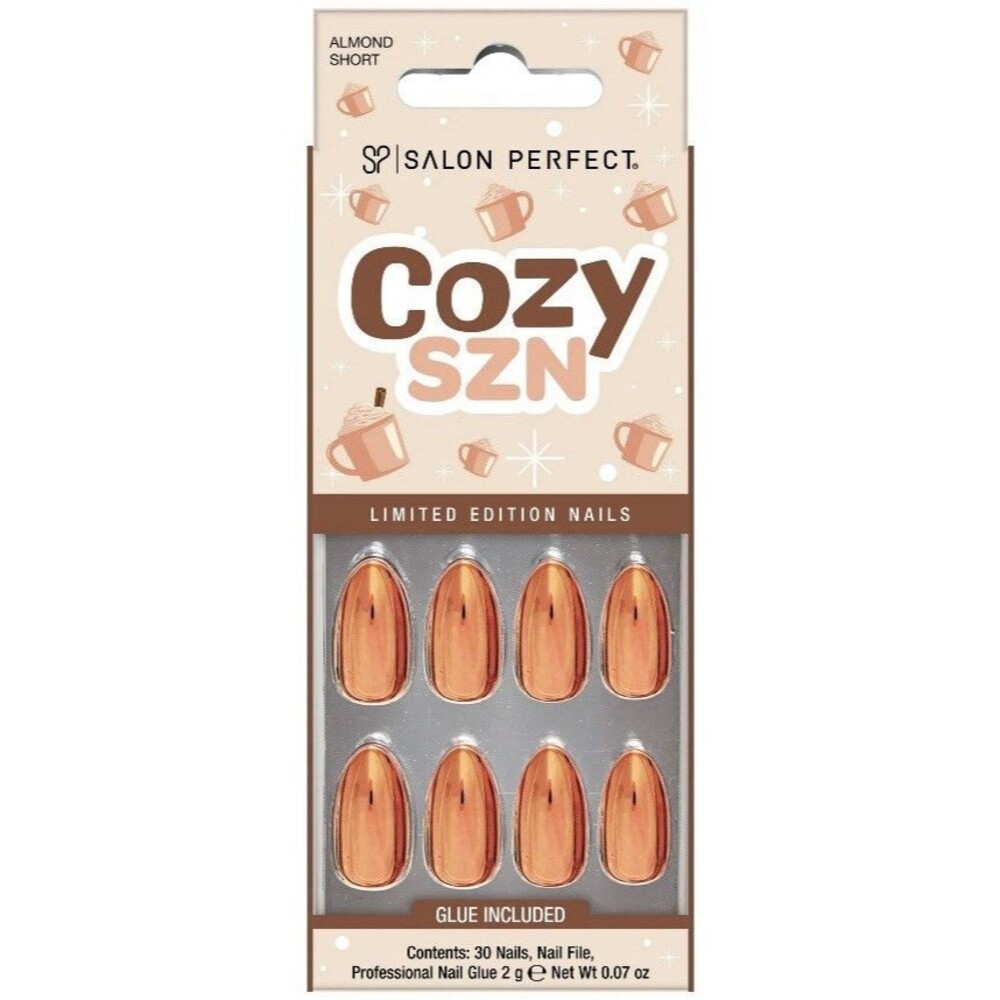 Salon Perfect Halloween Press On Nails Limited Edition, 404 Copper Chrome